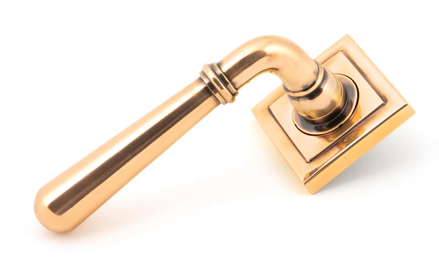 FTA 50036 POLISHED BRONZE NEWBURY LEVER ON ROSE SET (SQUARE) - UNSPRUNG