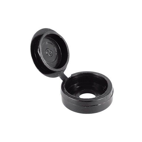 HINGED COVER CAP - BLACK 5.0-6.0 (10-12G)