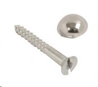 MIRROR SCREW - CHROME DOME CAP (WITH RUBBER WASHER) 8G X 1"