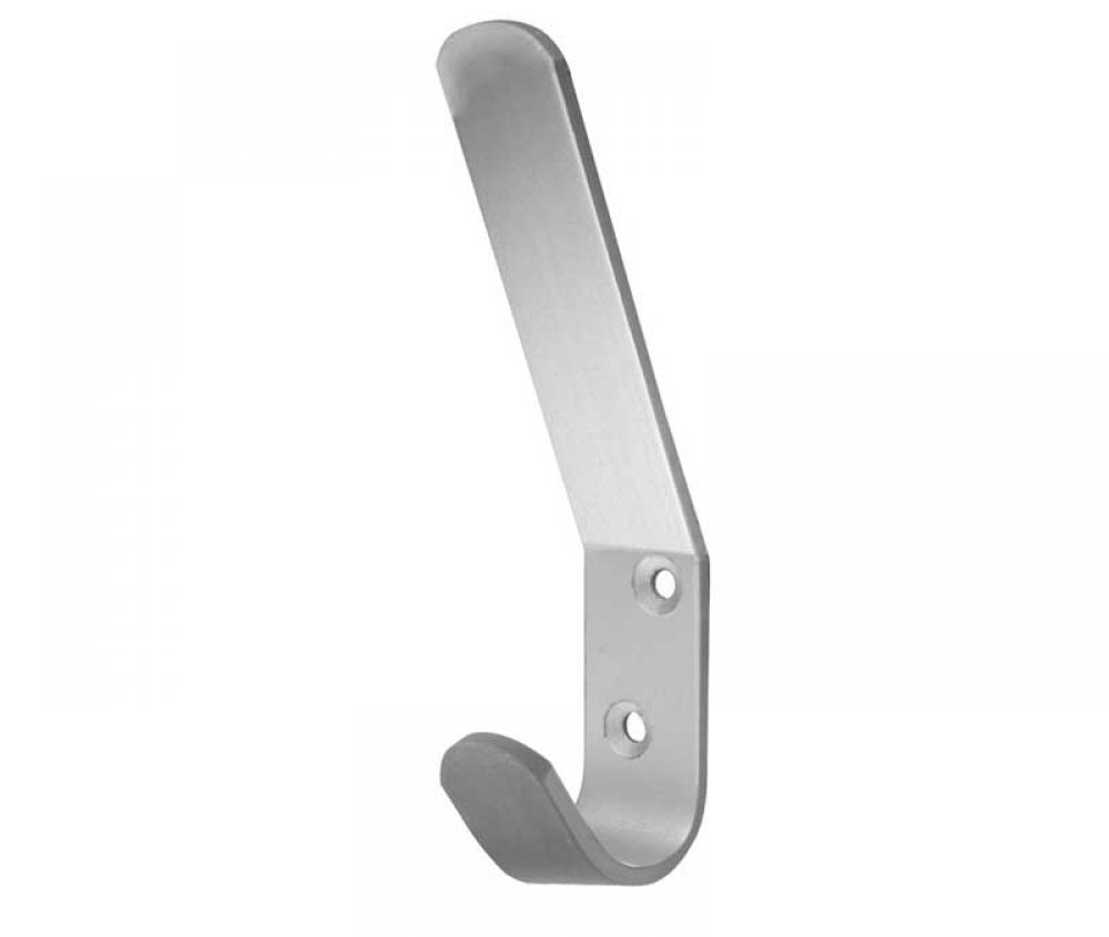 PLAIN FLAT ALUMINIUM HAT & COAT HOOK 125MM (5") X 4MM SAA