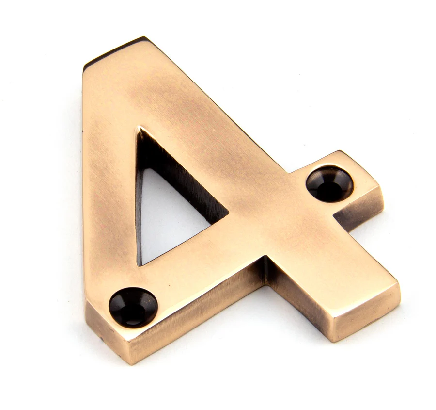 FTA 92024 POLISHED BRONZE NUMERAL 4