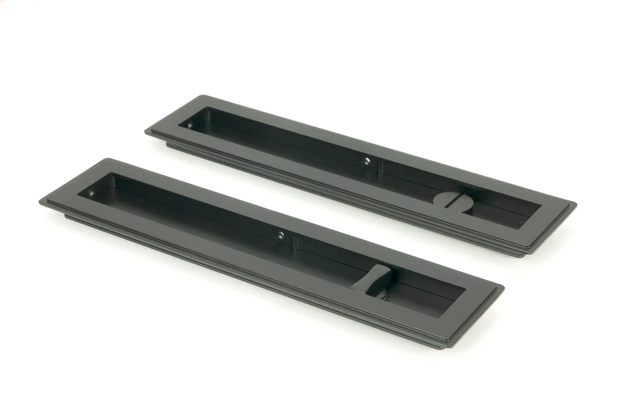 FTA 50211 MATT BLACK 250MM ART DECO RECTANGULAR PULL - PRIVACY SET