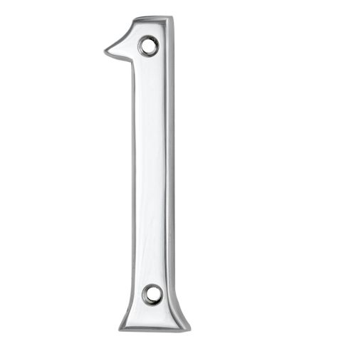 ARCHITECTURAL FACE-FIX NUMERAL 76MM (3") NO.1 POLISHED CHROME