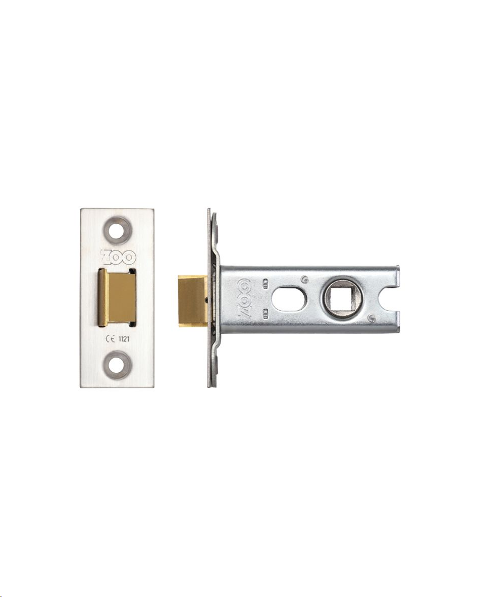 HEAVY DUTY TUBULAR MORTICE LATCH  64MM (2 1/2") SATIN STAINLESS STEEL