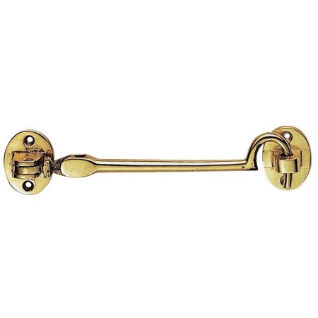 CABIN HOOK SILENT PATTERN 150MM (6") POLISHED BRASS