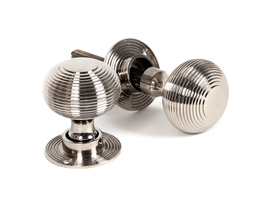 FTA 83636 POLISHED NICKEL BEEHIVE MORTICE/RIM KNOB SET