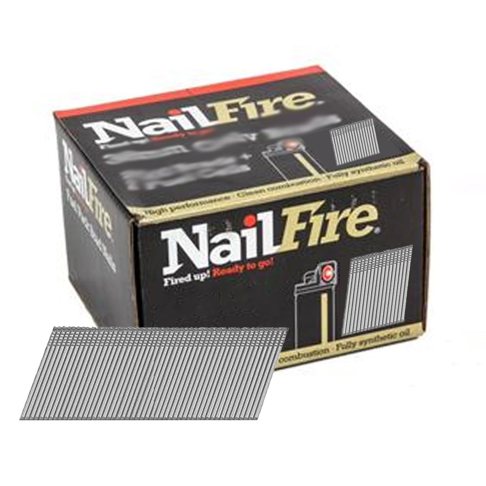 NAILFIRE 2ND FIX ANGLED STAINLESS STEEL BRAD & FUEL PACK 45MM (TUB OF 2000)