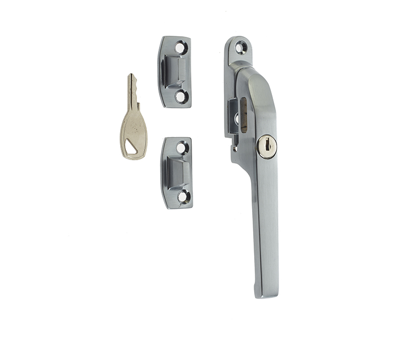 CONTRACT CASEMENT FASTENER (LOCKABLE) 125MM (5") SATIN CHROME