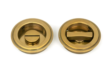 FTA 48324 AGED BRASS 60MM ART DECO ROUND PULL - PRIVACY SET
