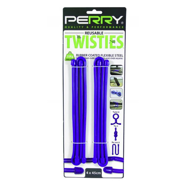 REUSABLE FLEXIBLE TWIST TIES - 6 PIECE SET (2X 150MM, 2X 450MM & 2X 800MM)