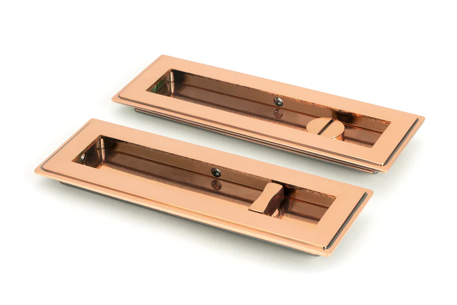 FTA 50138 POLISHED BRONZE 175MM ART DECO RECTANGULAR PULL -PRIVACY SET