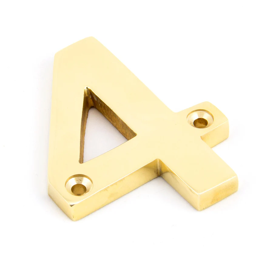 FTA 83714 POLISHED BRASS NUMERAL 4