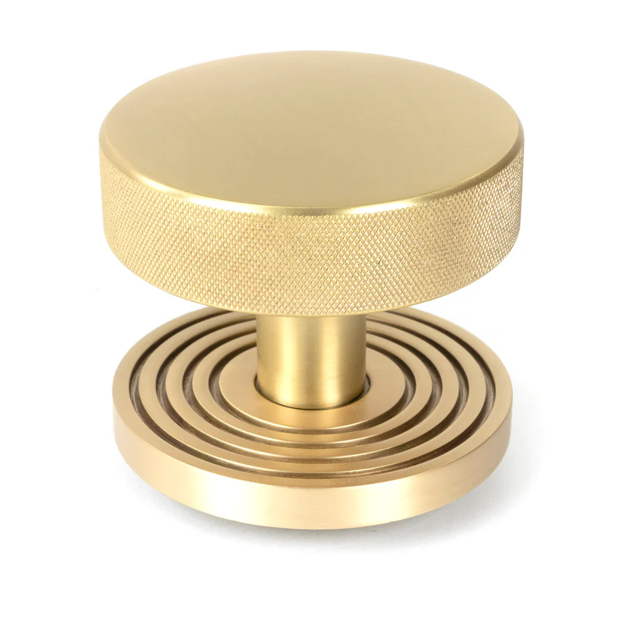 FTA 50910 SATIN BRASS BROMPTON MORTICE/RIM KNOB SET (BEEHIVE)