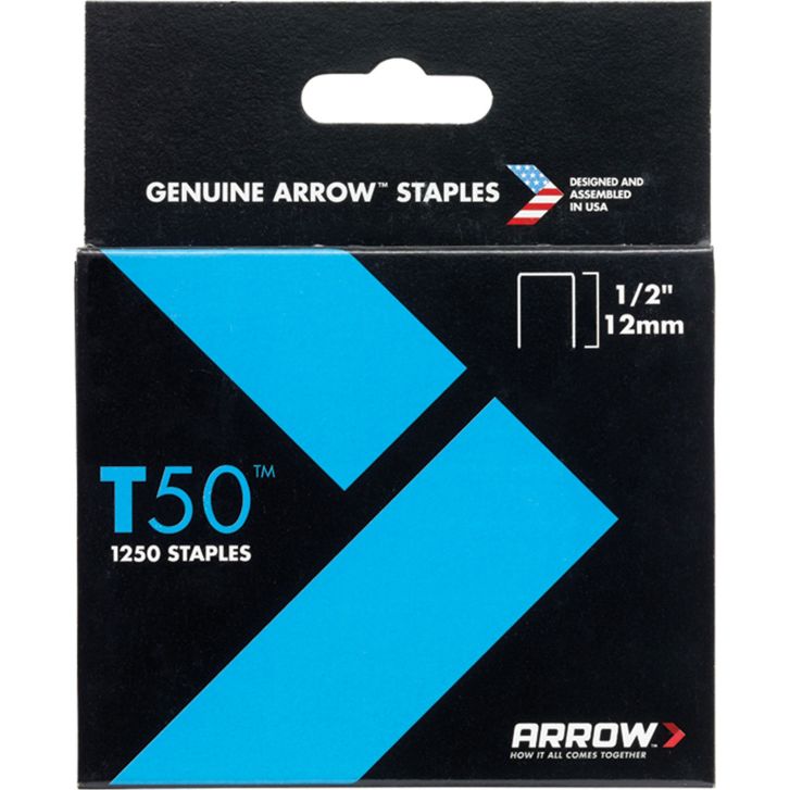 STAPLES - ARROW T50 12MM (PACK OF 1250)