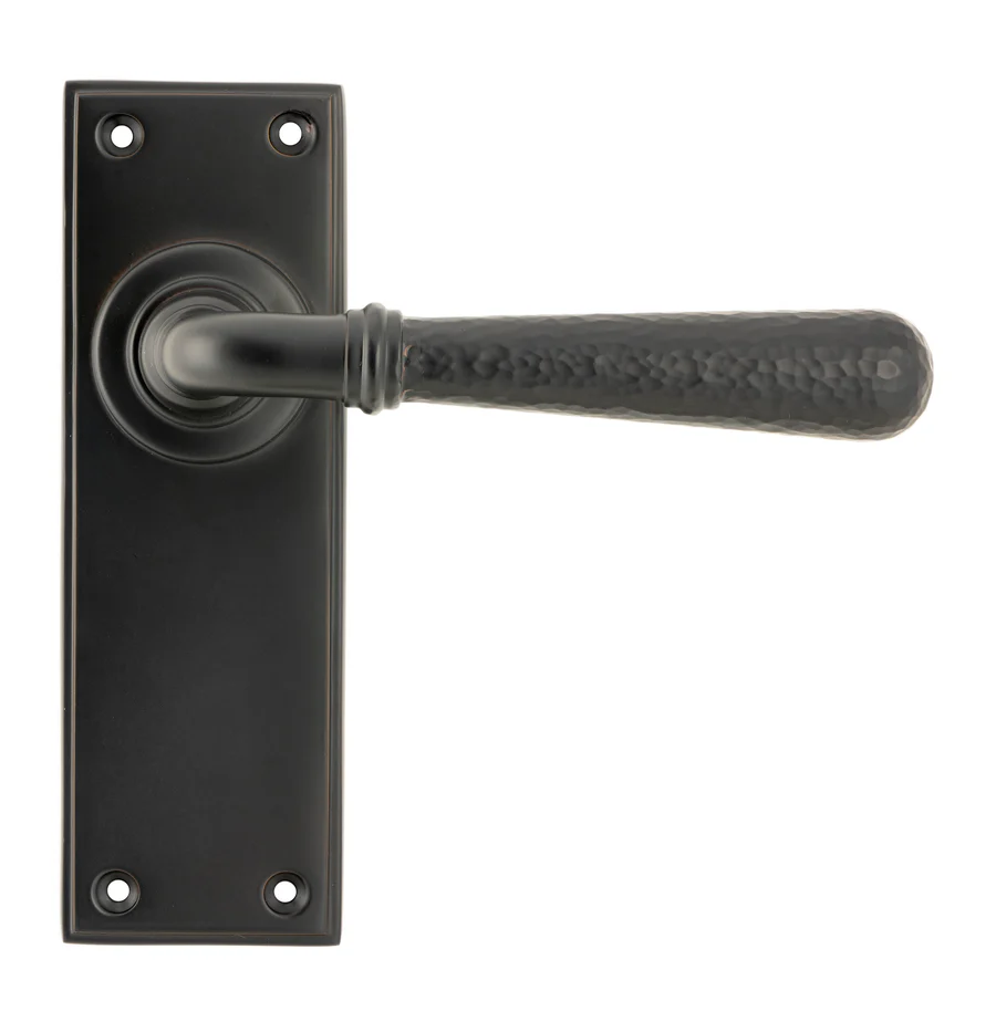 FTA 46222 AGED BRONZE HAMMERED NEWBURY LEVER LATCH SET