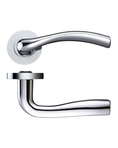 SIENA LEVER ON ROSE 50 X 8MM POLISHED CHROME