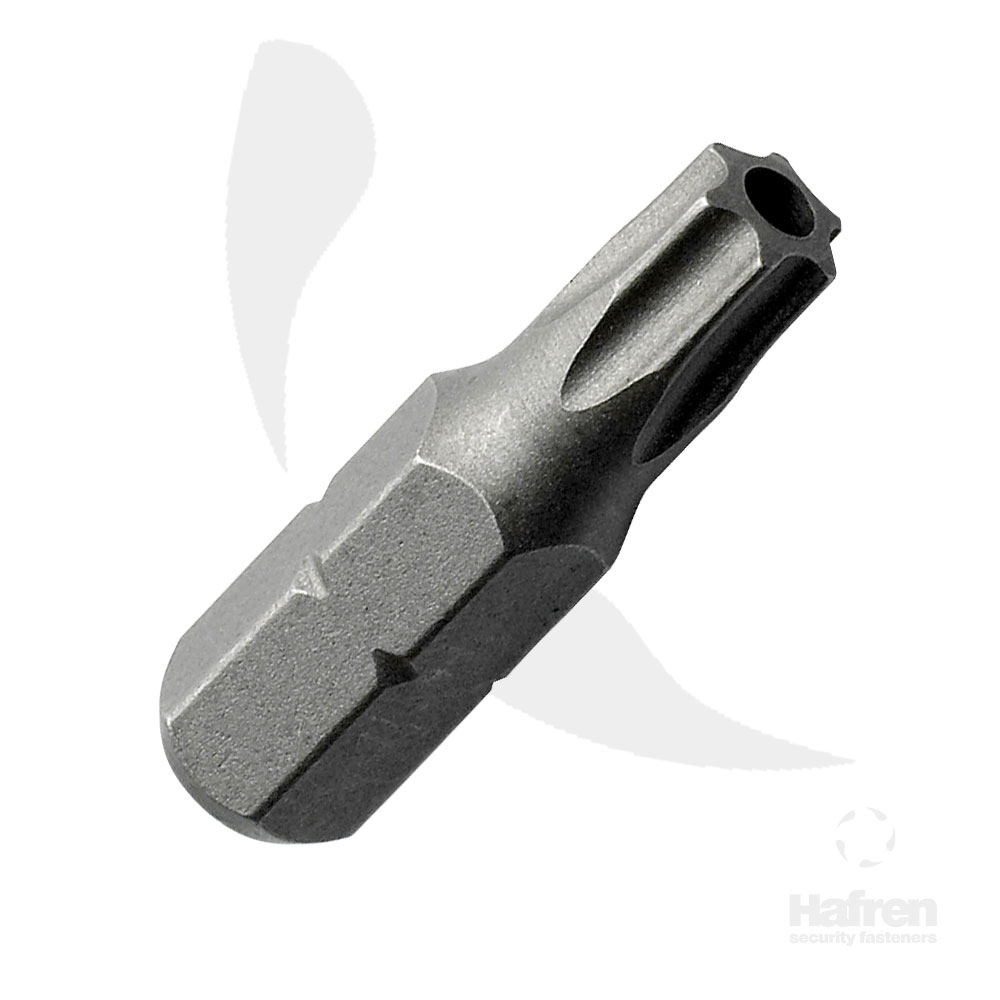 SECURITY SCREWDRIVER INSERT BIT - T50-B 6-LOBE PIN INSERT BIT (25MM)