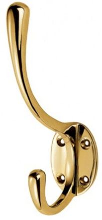 VICTORIAN HAT & COAT HOOK 137MM (5") POLISHED BRASS