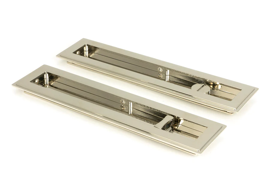 FTA 50157 POLISHED NICKEL 250MM ART DECO RECTANGULAR PULL -PRIVACY SET