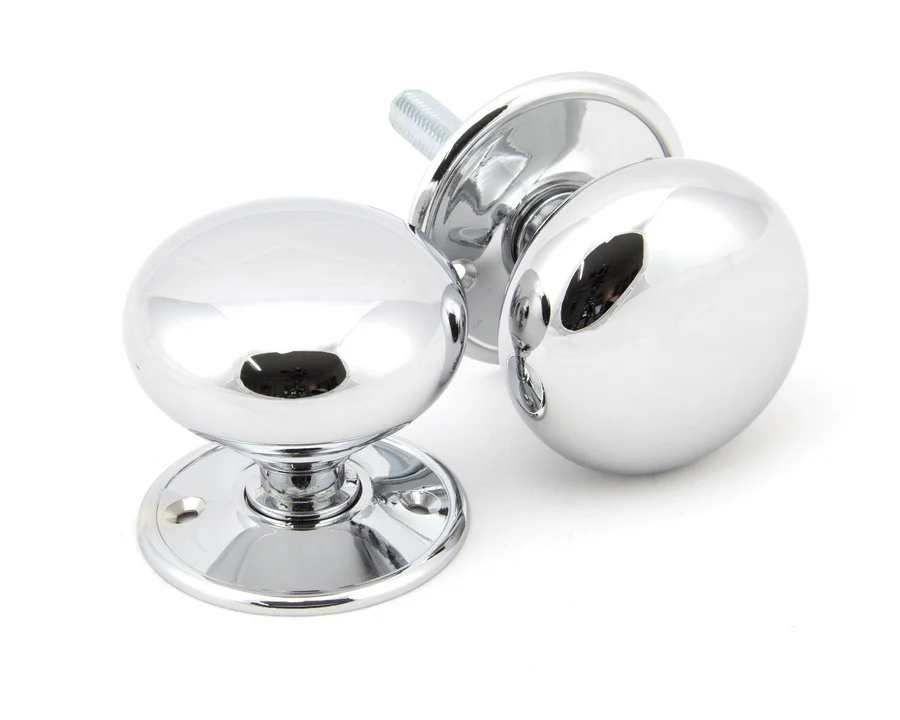 FTA 91532 POLISHED CHROME 57MM MUSHROOM MORTICE/RIM KNOB SET