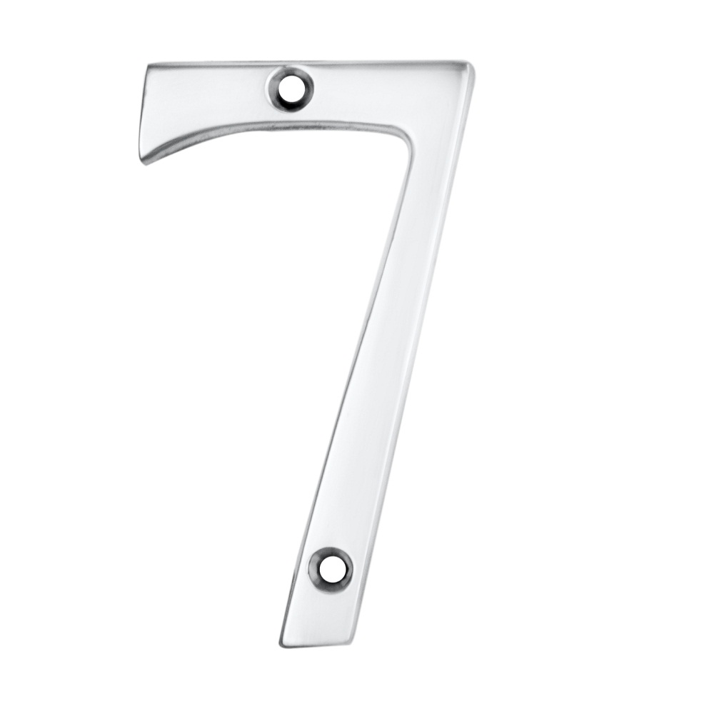 ARCHITECTURAL FACE-FIX NUMERAL 76MM (3") NO.7 SATIN CHROME