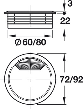 CABLE TIDY 80MM GREY