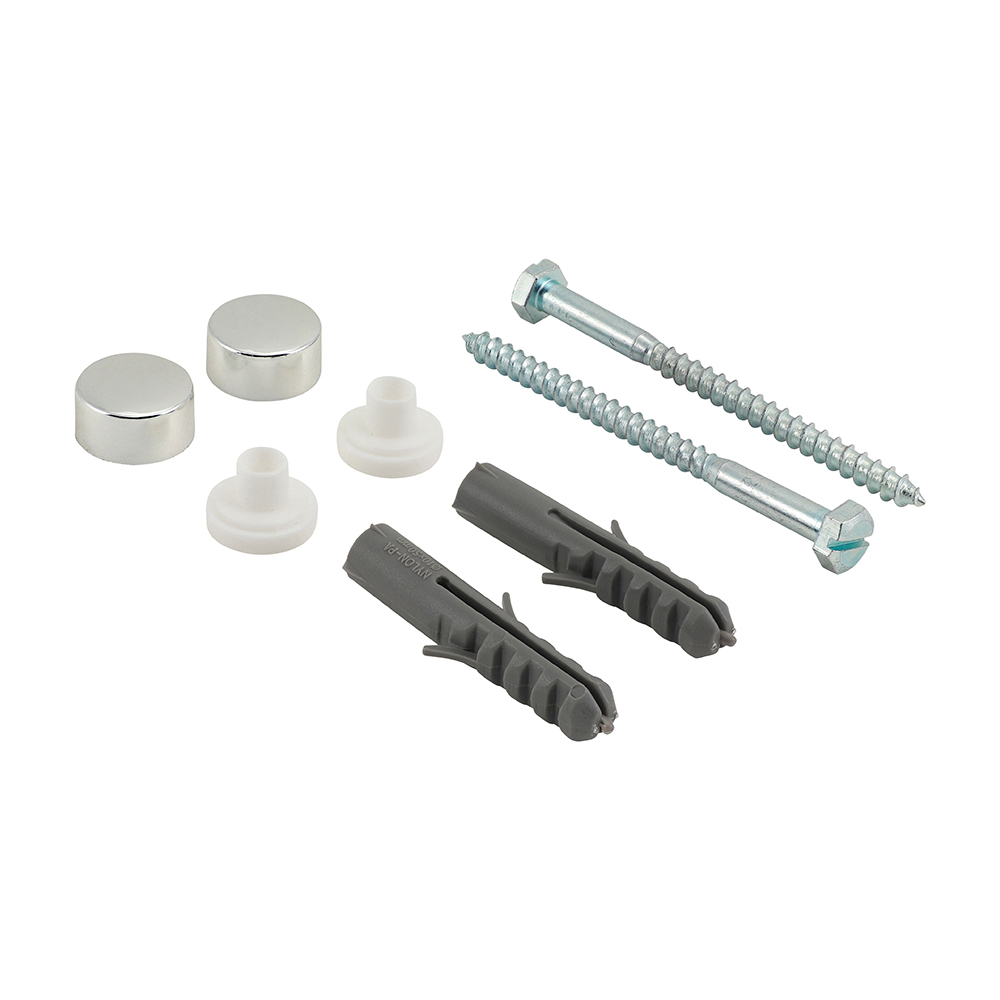SANITARY PAN/BIDET FIXING KIT WITH CHROME CAPS (PACK OF 2)