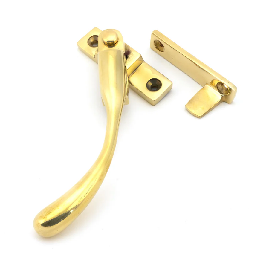 FTA 45396 POLISHED BRASS NIGHT-VENT LOCKING PEARDROP FASTENER - LH