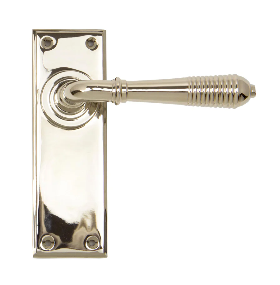 FTA 33325 POLISHED NICKEL REEDED LEVER LATCH SET
