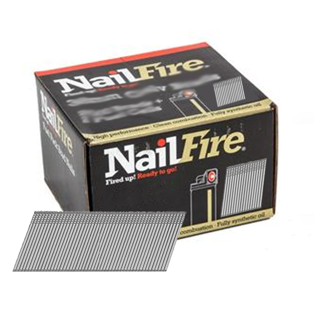 NAILFIRE 2ND FIX ANGLED STAINLESS STEEL BRAD & FUEL PACK 50MM (TUB OF 2000)