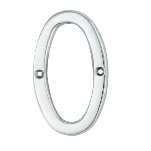 ARCHITECTURAL FACE-FIX NUMERAL 76MM (3") NO.0 POLISHED CHROME