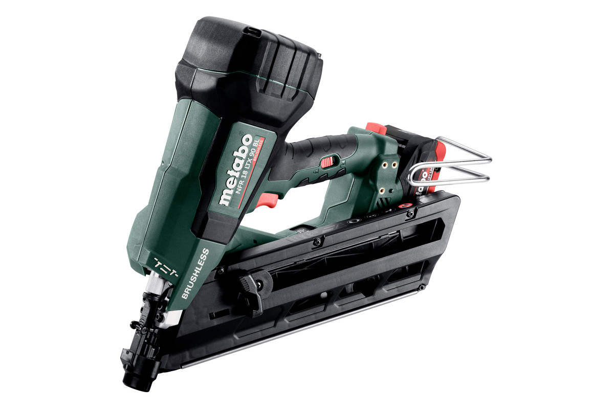 METABO NFR 18 LTX 90 BL CORDLESS 18V 1ST FIX NAILER KIT (WITH METABOX, CHARGER & 2X 4.0AH LIHD BATTERIES)