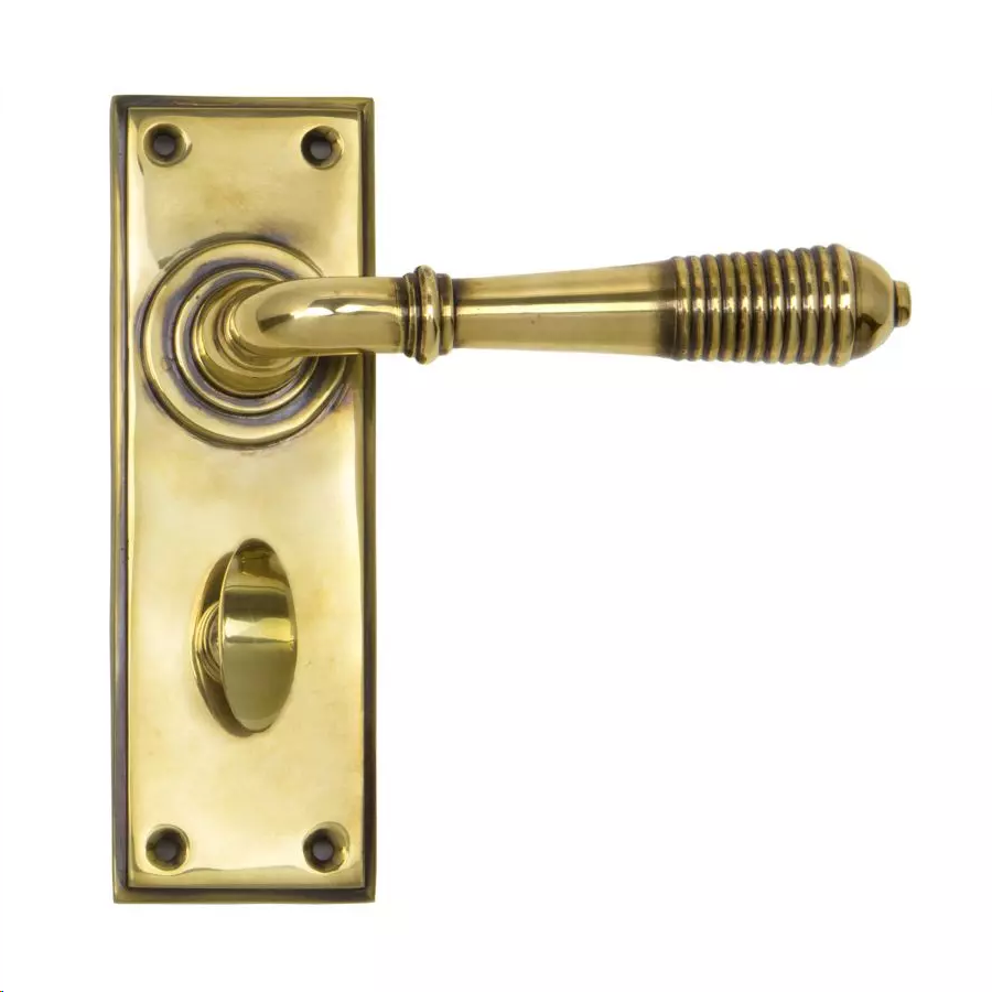 FTA 33084 AGED BRASS REEDED LEVER BATHROOM SET