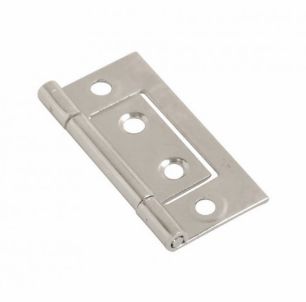 PAIR FLUSH HINGES 50MM BZP