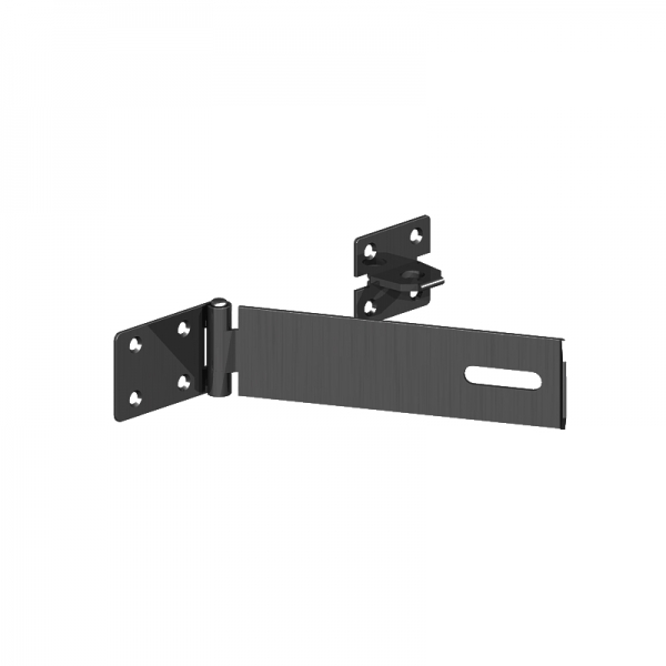 SAFETY PATTERN HASP & STAPLE 6" (150MM) EPOXY BLACK