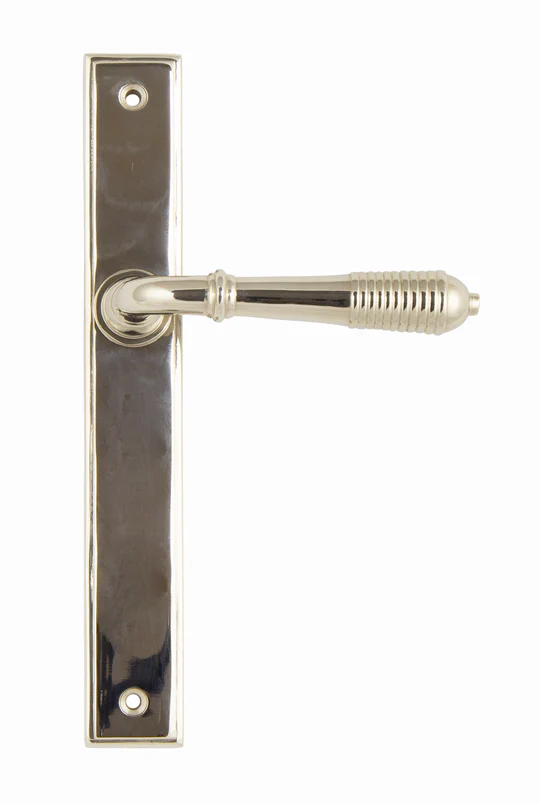 FTA 45425 POLISHED NICKEL REEDED SLIMLINE LEVER LATCH SET