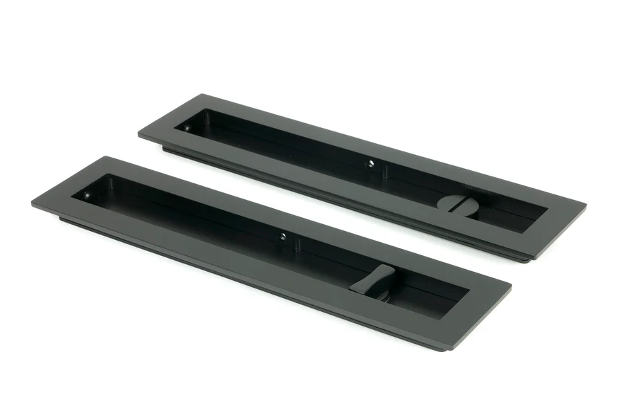 FTA 50213 MATT BLACK 250MM PLAIN RECTANGULAR PULL - PRIVACY SET