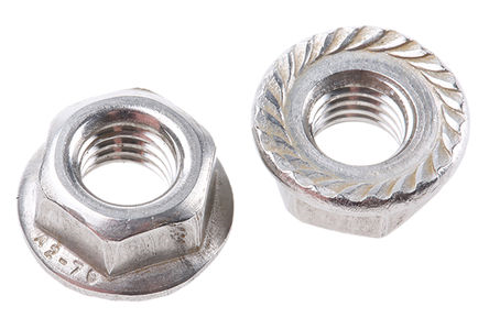 HEX FLANGE NUT - SERRATED M8 A2 STAINLESS STEEL
