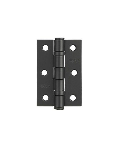 BALL BEARING BUTT HINGE 76 X 50 X 2MM (3" X 2") MATT BLACK (PAIR)