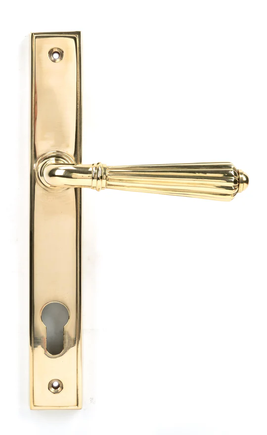 FTA 46547 POLISHED BRASS HINTON SLIMLINE LEVER ESPAG. LOCK SET