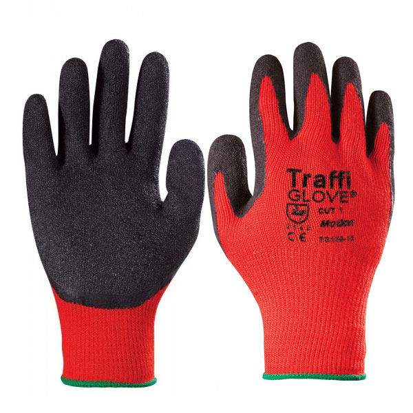 TRAFFIGLOVE CENTRIC CUT 'A' X-DURA LATEX PALM GLOVE SIZE  9 (L)