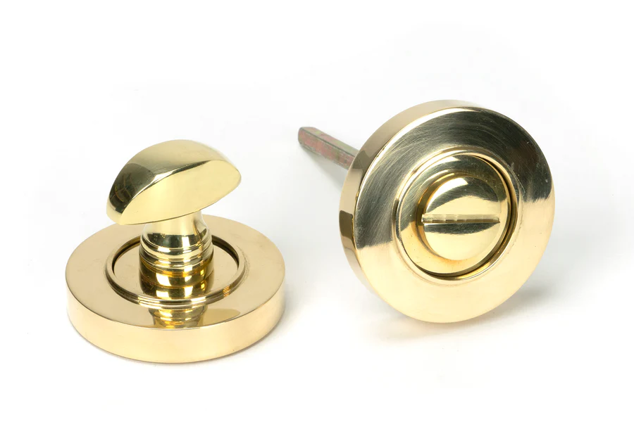 FTA 50750 POLISHED BRASS ROUND THUMBTURN SET (PLAIN)
