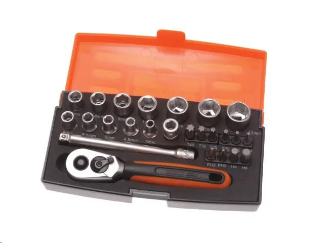 BAHCO 1/4" DRIVE BIT & SOCKET SET (25 PIECE)