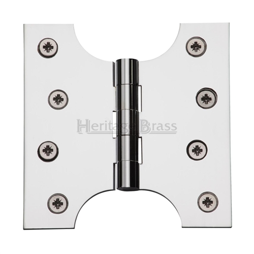 SOLID DRAWN PARLIAMENT HINGE 102 X 102 X 4MM (4" X 4") POLISHED CHROME (PAIR)