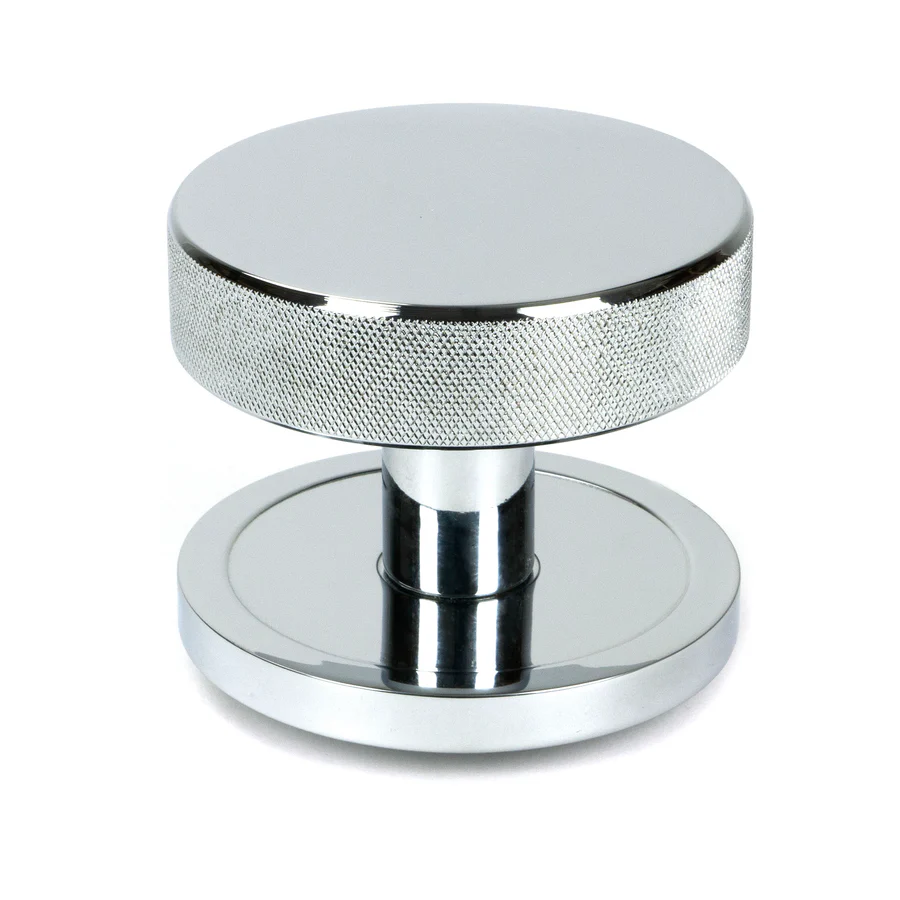 FTA 46778 POLISHED CHROME BROMPTON MORTICE/RIM KNOB SET (PLAIN)