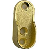 WARDROBE RAIL ROD SOCKET OVAL 15 X 30MM BRASSED