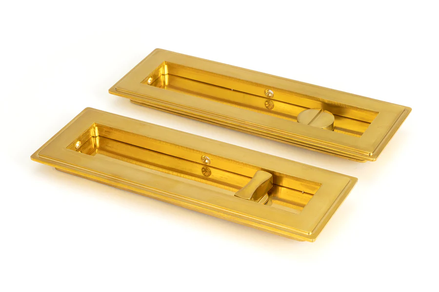 FTA 47161 POLISHED BRASS 175MM ART DECO RECTANGULAR PULL - PRIVACY SET