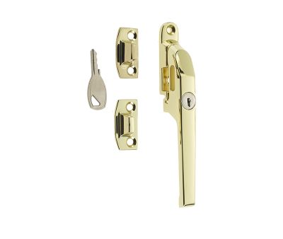 CONTRACT CASEMENT FASTENER (LOCKABLE) 125MM (5") POLISHED BRASS