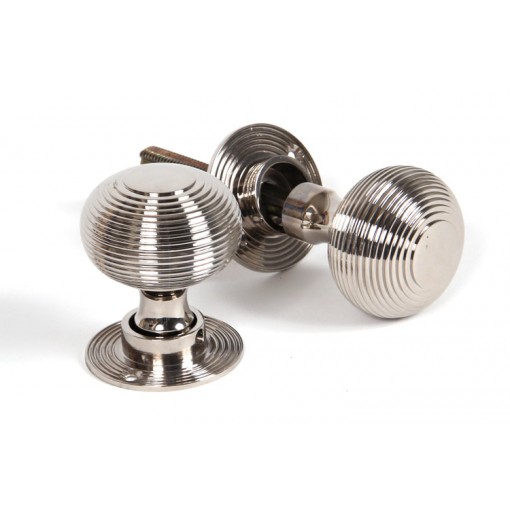 FTA 83636H POLISHED NICKEL HEAVY BEEHIVE MORTICE/RIM KNOB SET