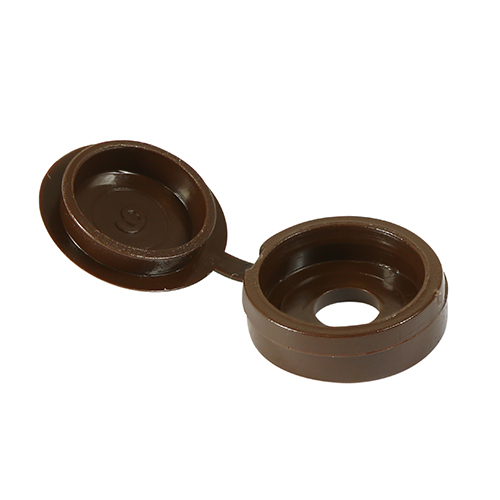HINGED COVER CAP - DARK BROWN 3.5-4.0 (6-8G) (BAG OF 100)
